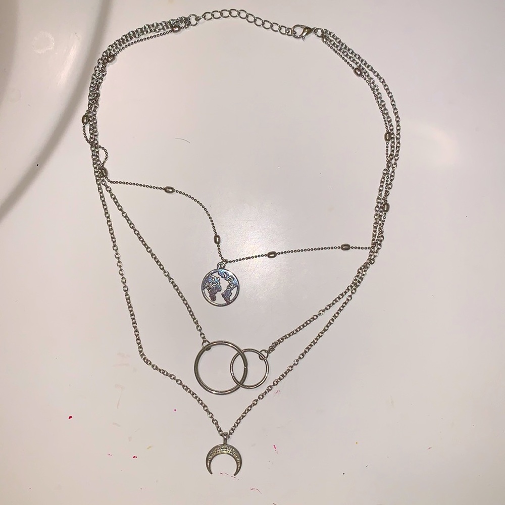 silver layered necklace